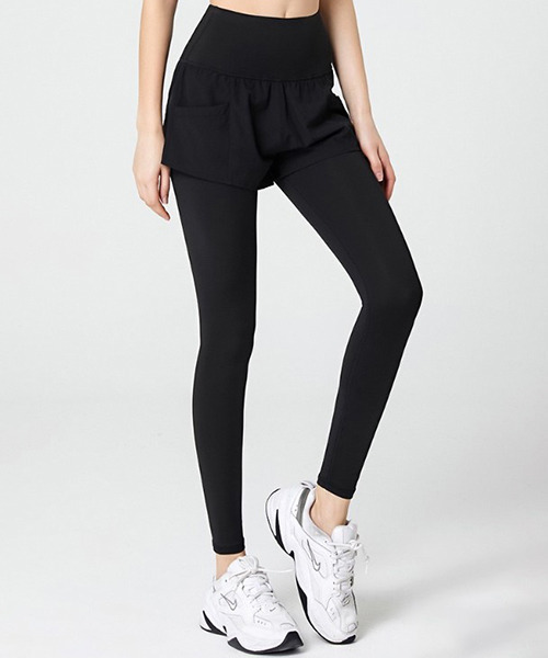 c.u.l（シーユーエル）の「ポケット付き フィットネスウェア レギンス culf4（レギンス/スパッツ・レディース・ブラック/グリーン/パープル・L/M）」の4枚目の写真