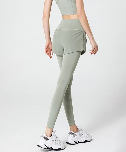 c.u.l（シーユーエル）の「ポケット付き フィットネスウェア レギンス culf4（レギンス/スパッツ・レディース・ブラック/グリーン/パープル・L/M）」の7枚目の写真