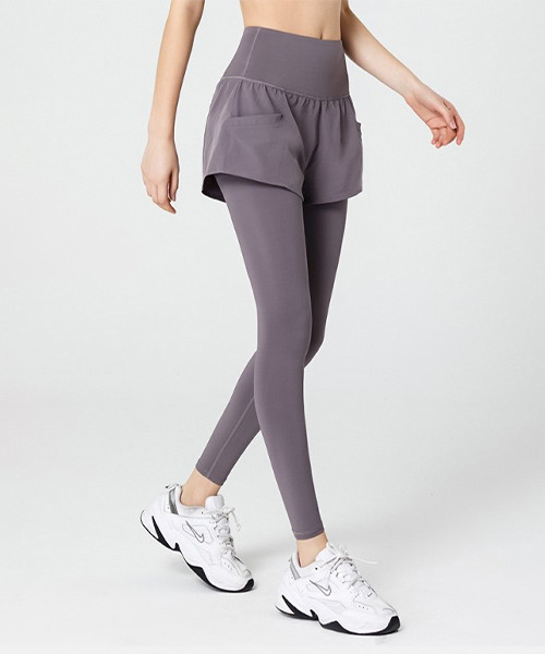 c.u.l（シーユーエル）の「ポケット付き フィットネスウェア レギンス culf4（レギンス/スパッツ・レディース・ブラック/グリーン/パープル・L/M）」の10枚目の写真