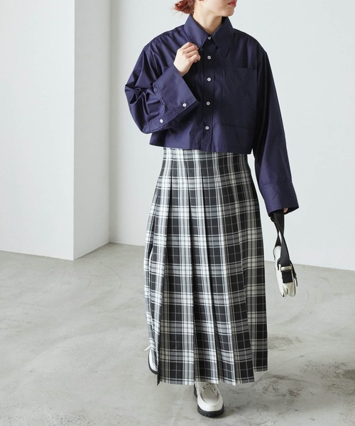 forksy.（フォルクシー）の「【forksy.】ワイドスリーブダブルポケットクロップドシャツ（シャツ/ブラウス・レディース・ネイビー/ライトピンク/ライトブルー/オフホワイト/ブルー・FREE）」の13枚目の写真