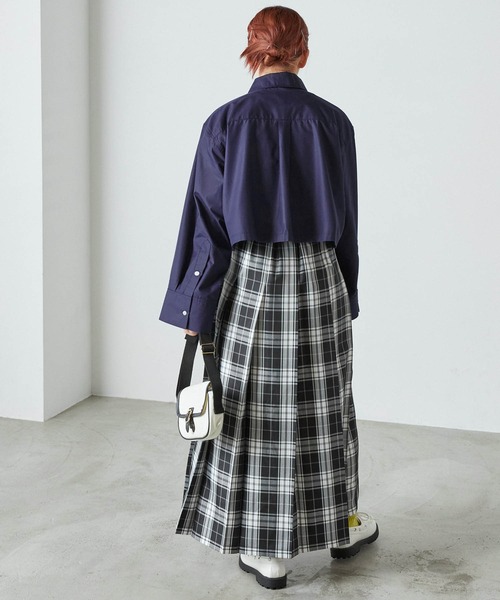 ブラウス シャツ ダブルポケットクロップドシャツ レディース TREOVER ブラウス シャツ 「羽織に大活躍」ポケット付き