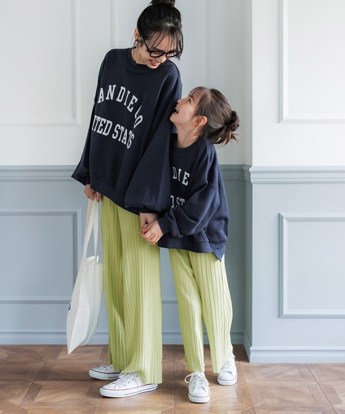 キッズ 親子お揃いニットソーランダムリブパンツ（その他パンツ