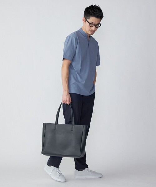 SHIPS（シップス）の「*SHIPS:〈接触冷感〉アイスタッチ プレーティングジャージー バンドカラー ポロシャツ（ポロシャツ・メンズ・ブラック/ホワイト/ロイヤルブルー/ネイビー・SMALL/MEDIUM/LARGE/X-LARGE）」の12枚目の写真