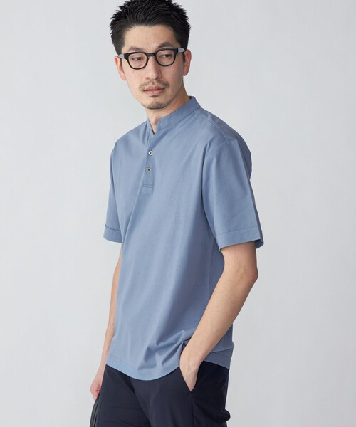 SHIPS（シップス）の「*SHIPS:〈接触冷感〉アイスタッチ プレーティングジャージー バンドカラー ポロシャツ（ポロシャツ・メンズ・ブラック/ホワイト/ロイヤルブルー/ネイビー・SMALL/MEDIUM/LARGE/X-LARGE）」の13枚目の写真