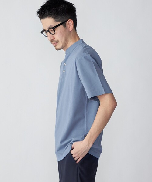 SHIPS（シップス）の「*SHIPS:〈接触冷感〉アイスタッチ プレーティングジャージー バンドカラー ポロシャツ（ポロシャツ・メンズ・ブラック/ホワイト/ロイヤルブルー/ネイビー・SMALL/MEDIUM/LARGE/X-LARGE）」の14枚目の写真