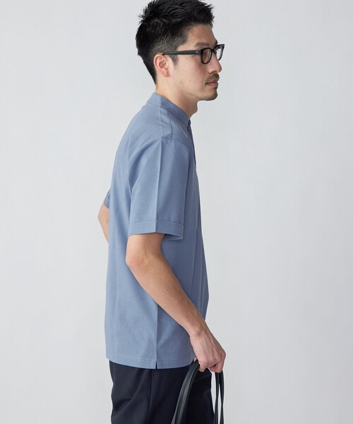 SHIPS（シップス）の「*SHIPS:〈接触冷感〉アイスタッチ プレーティングジャージー バンドカラー ポロシャツ（ポロシャツ・メンズ・ブラック/ホワイト/ロイヤルブルー/ネイビー・SMALL/MEDIUM/LARGE/X-LARGE）」の16枚目の写真