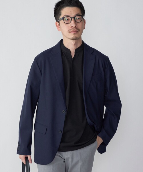 SHIPS（シップス）の「*SHIPS:〈接触冷感〉アイスタッチ プレーティングジャージー バンドカラー ポロシャツ（ポロシャツ・メンズ・ブラック/ホワイト/ロイヤルブルー/ネイビー・SMALL/MEDIUM/LARGE/X-LARGE）」の19枚目の写真