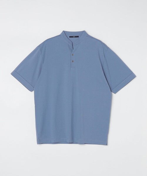 SHIPS（シップス）の「*SHIPS:〈接触冷感〉アイスタッチ プレーティングジャージー バンドカラー ポロシャツ（ポロシャツ・メンズ・ブラック/ホワイト/ロイヤルブルー/ネイビー・SMALL/MEDIUM/LARGE/X-LARGE）」の21枚目の写真