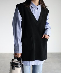 ap retro | Vネックニットベスト　チルデンニットベスト(ベスト)