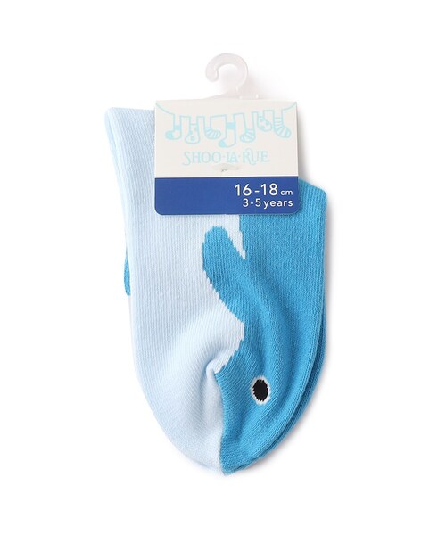 SHOO・LA・RUE（シューラルー）の「◆なりきり魚スニーカー丈ソックス（ソックス/靴下・キッズ・ネイビー系4/サックスブルー系4/ライトイエロー系5・53/56）」の3枚目の写真
