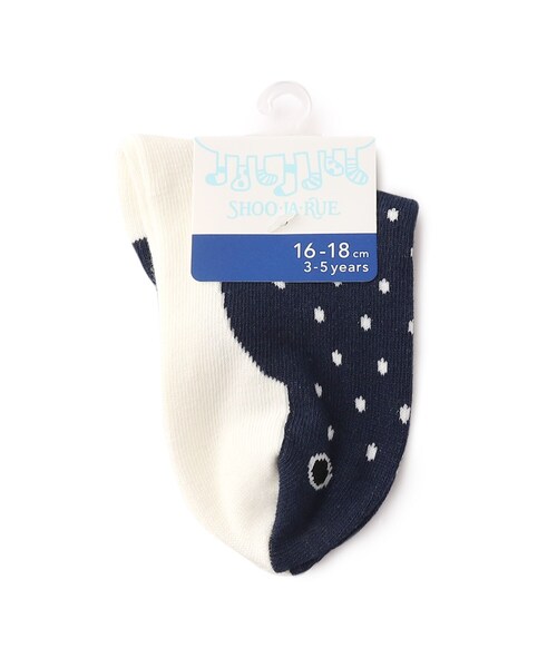 SHOO・LA・RUE（シューラルー）の「◆なりきり魚スニーカー丈ソックス（ソックス/靴下・キッズ・ネイビー系4/サックスブルー系4/ライトイエロー系5・53/56）」の6枚目の写真
