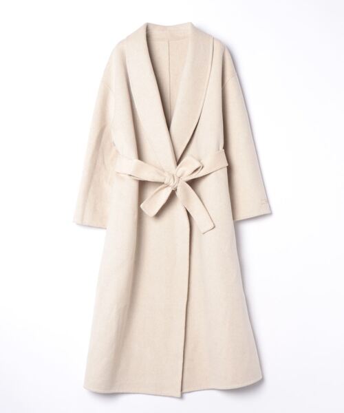 MODE ROBE(モードローブ)の「ウール混ガウンコート(その他アウター・レディース・アイボリー/ブラック・FREE)」の2枚目の写真
