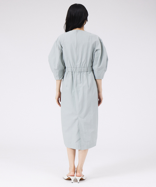 qualite（カリテ）の「ハイウエストタックワンピース（ワンピース・レディース・ネイビー/セージグリーン・38/36）」の5枚目の写真