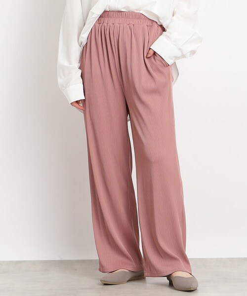 Cutie Blonde(キューティーブロンド)の「◆プリーツ風 イージーストレートパンツ(その他パンツ・レディース・ブラック/ベージュ系2/サンドベージュ/ピンク系・00)」の4枚目の写真