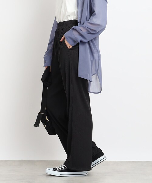 Cutie Blonde(キューティーブロンド)の「◆プリーツ風 イージーストレートパンツ(その他パンツ・レディース・ブラック/ベージュ系2/サンドベージュ/ピンク系・00)」の6枚目の写真