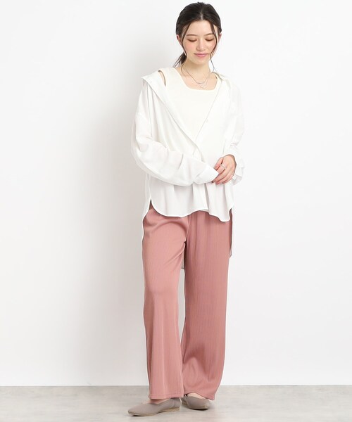 Cutie Blonde(キューティーブロンド)の「◆プリーツ風 イージーストレートパンツ(その他パンツ・レディース・ブラック/ベージュ系2/サンドベージュ/ピンク系・00)」の20枚目の写真