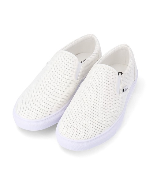The DUFFER of ST.GEORGE（ザダファーオブセントジョージ）の「PUNCHING FAKE LEATHER SLIP-ON：パンチングフェイクレザー スリッポン（スニーカー・メンズ・ホワイト/ベージュ・MEDIUM/LARGE/X-LARGE/SMALL）」の5枚目の写真