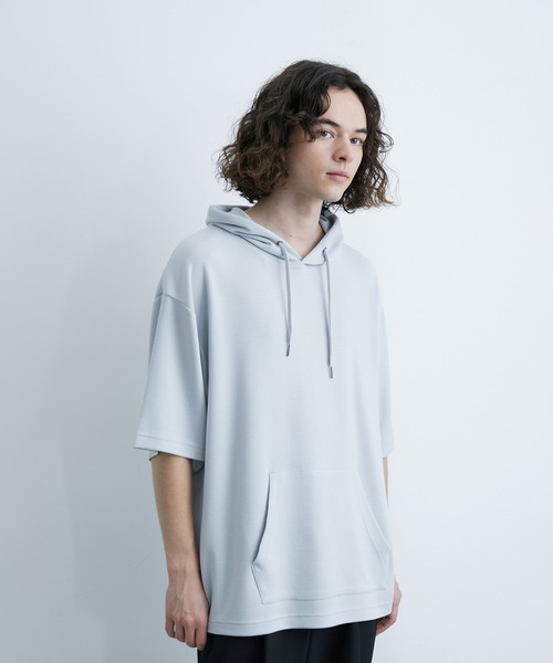 JUNRED(ジュンレッド)の「エアーシルケット半袖プルパーカー(Tシャツ/カットソー・メンズ・サックスブルー/ホワイト/ブラック/ダークブラウン・LL/M/L)」の11枚目の写真