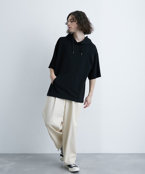 JUNRED(ジュンレッド)の「エアーシルケット半袖プルパーカー(Tシャツ/カットソー・メンズ・サックスブルー/ホワイト/ブラック/ダークブラウン・LL/M/L)」の15枚目の写真