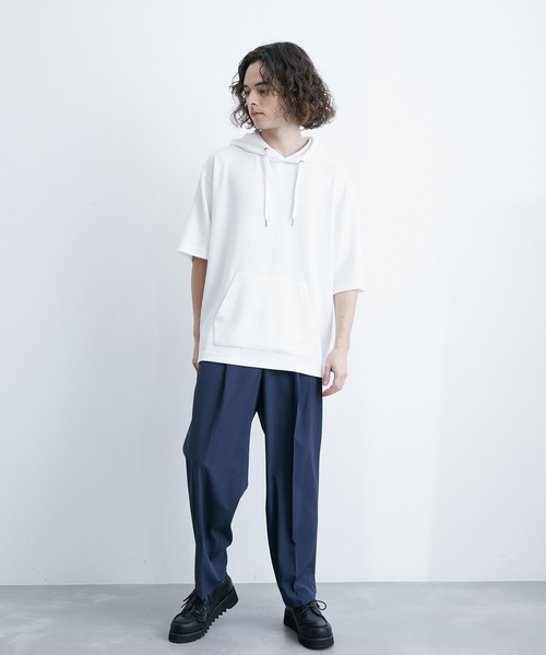JUNRED(ジュンレッド)の「エアーシルケット半袖プルパーカー(Tシャツ/カットソー・メンズ・サックスブルー/ホワイト/ブラック/ダークブラウン・LL/M/L)」の13枚目の写真