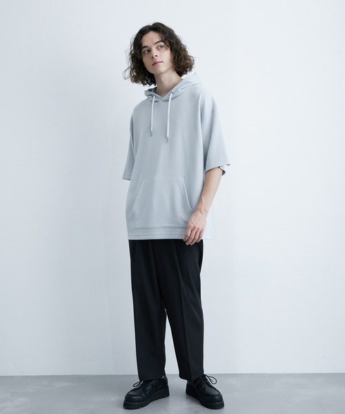 JUNRED(ジュンレッド)の「エアーシルケット半袖プルパーカー(Tシャツ/カットソー・メンズ・サックスブルー/ホワイト/ブラック/ダークブラウン・LL/M/L)」の20枚目の写真