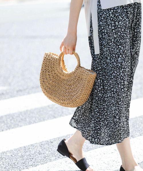 RODE SKO(ロデスコ)の「ラウンドハンドルカゴバッグ(かごバッグ・レディース・グレー/ナチュラル/ベージュ・ONE)」の3枚目の写真