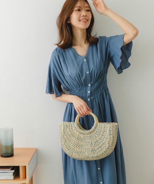 RODE SKO(ロデスコ)の「ラウンドハンドルカゴバッグ(かごバッグ・レディース・グレー/ナチュラル/ベージュ・ONE)」の6枚目の写真