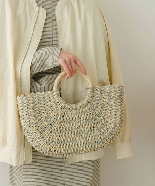 RODE SKO(ロデスコ)の「ラウンドハンドルカゴバッグ(かごバッグ・レディース・グレー/ナチュラル/ベージュ・ONE)」の10枚目の写真