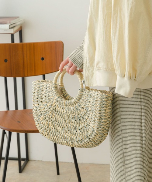 RODE SKO(ロデスコ)の「ラウンドハンドルカゴバッグ(かごバッグ・レディース・グレー/ナチュラル/ベージュ・ONE)」の11枚目の写真