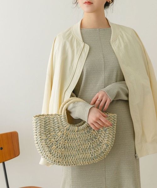 RODE SKO(ロデスコ)の「ラウンドハンドルカゴバッグ(かごバッグ・レディース・グレー/ナチュラル/ベージュ・ONE)」の13枚目の写真