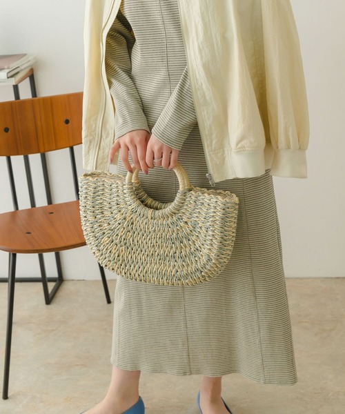 RODE SKO(ロデスコ)の「ラウンドハンドルカゴバッグ(かごバッグ・レディース・グレー/ナチュラル/ベージュ・ONE)」の14枚目の写真