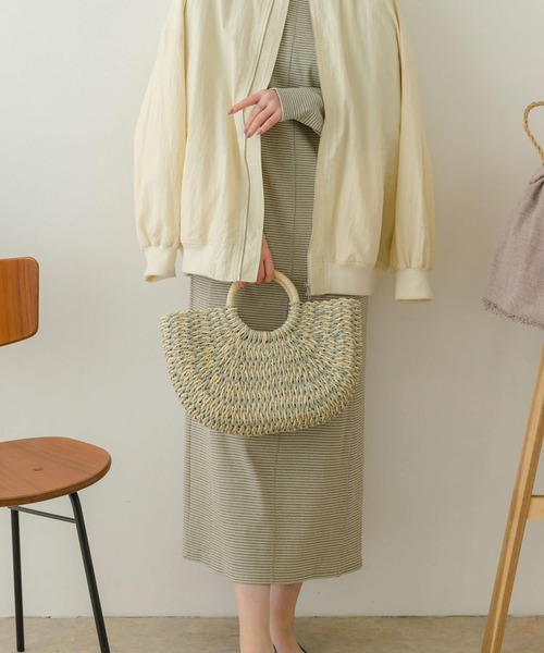 RODE SKO(ロデスコ)の「ラウンドハンドルカゴバッグ(かごバッグ・レディース・グレー/ナチュラル/ベージュ・ONE)」の15枚目の写真