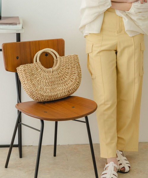 RODE SKO(ロデスコ)の「ラウンドハンドルカゴバッグ(かごバッグ・レディース・グレー/ナチュラル/ベージュ・ONE)」の19枚目の写真