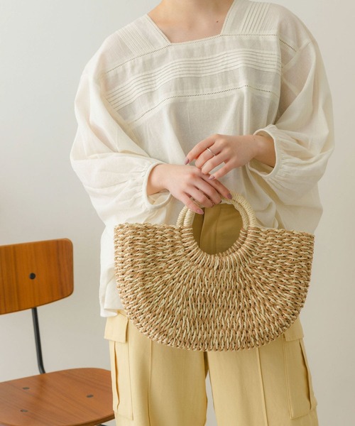 RODE SKO(ロデスコ)の「ラウンドハンドルカゴバッグ(かごバッグ・レディース・グレー/ナチュラル/ベージュ・ONE)」の21枚目の写真