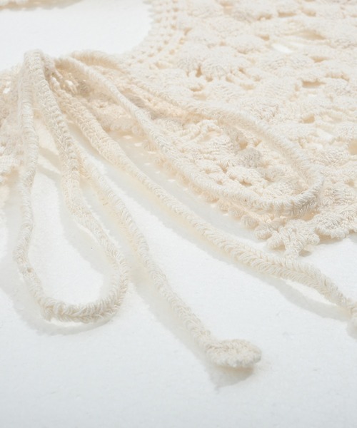 Felt-Maglietta（フェルトマリエッタ）の「レトロレースつけ襟（付け襟・レディース・ブラック/ベージュ/キャメル/グリーン/イエロー・FREE）」の6枚目の写真