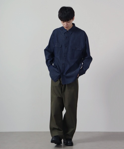 GLOVE HOUSE(グローブハウス)の「6.5ozデニム ルーズシルエットシャツ(シャツ/ブラウス・メンズ・ブラック/ライトブルー/ネイビー・M/L)」の18枚目の写真