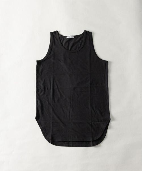 NYLAUS（ナイラス）の「接触冷感 天竺 ロング丈 ルーズタンクトップ（タンクトップ・メンズ・ブラック/ホワイト/ブルーグレー/イエロー/オレンジ/グリーン/グレイッシュベージュ/チャコール・M/L/LL）」の3枚目の写真