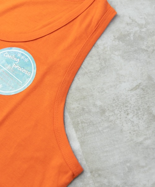 NYLAUS（ナイラス）の「接触冷感 天竺 ロング丈 ルーズタンクトップ（タンクトップ・メンズ・ブラック/ホワイト/ブルーグレー/イエロー/オレンジ/グリーン/グレイッシュベージュ/チャコール・M/L/LL）」の10枚目の写真