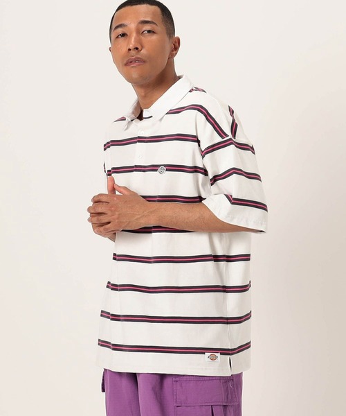 Dickies(ディッキーズ)の「【Dickies(ディッキーズ)】/天竺半袖ラガーシャツ(その他トップス・メンズ・ホワイト/ネイビー/ブラック・LARGE/MEDIUM/X-LARGE)」の1枚目の写真