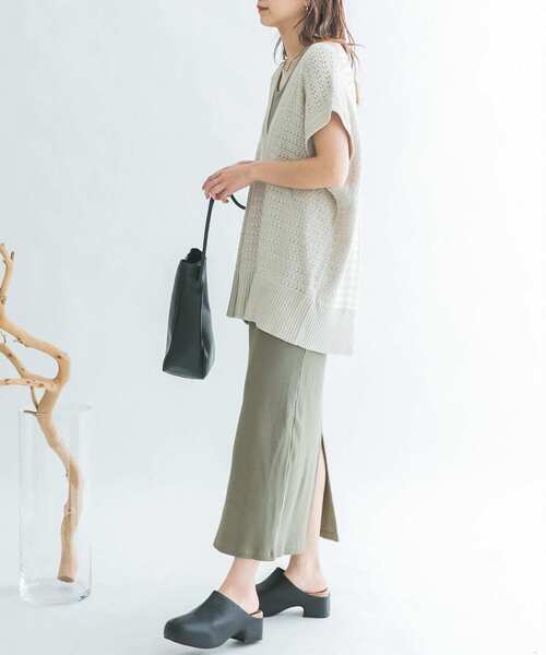 KBF（ケイビーエフ）の「illi　カップインキャミワンピース（ワンピース・レディース・カーキ/ブラック/ベージュ・ONE）」の8枚目の写真