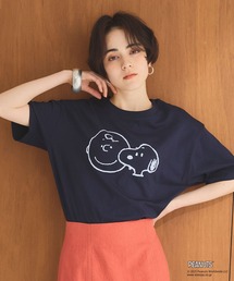 Days（デイズ）の「【PEANUTS/ピーナッツ】SNOOPY/スヌーピー＆チャーリーブラウンフロッキープリント半袖Tシャツ（Tシャツ/カットソー）」