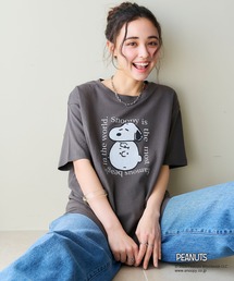 【PEANUTS/ピーナッツ】SNOOPY/スヌーピー＆チャーリー・ブラウンフェイスプリントTシャツ（2026SS）