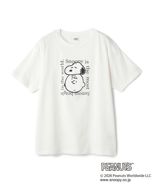 PEANUTS（ピーナッツ）の「【PEANUTS/ピーナッツ】SNOOPY/スヌーピー＆チャーリー・ブラウンフェイスプリントTシャツ（Tシャツ/カットソー・レディース・グリーン/杢グレー/ブルー/ターコイズブルー/グレー/ブラック/オレンジ/オリーブ/オフホワイト/ベージュ/ラベンダー/ネイビー・L/LL/3L/M）」の13枚目の写真