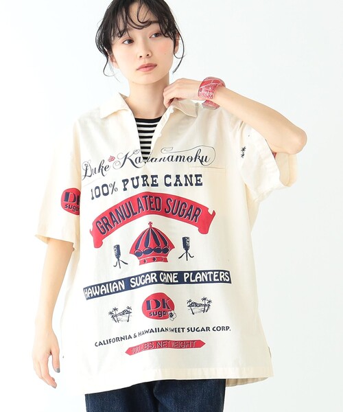 BEAMS BOY◆ビームスボーイ/半袖シャツ/CRM/13-01-0048-086/DUKE KAHANAMOKU// BEAMS BOY（ビームスボーイ）の「DUKE KAHANAMOKU × BEAMS BOY