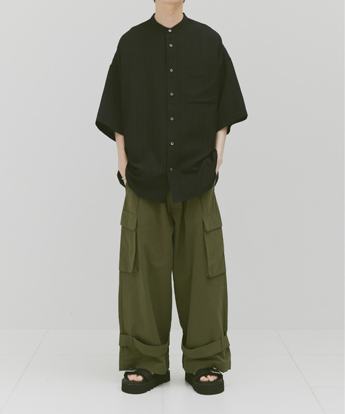 Alpinus(アルピナス)の「Loose silhouette willow bund color shirt / ルーズシルエット ウィローバンドカラーシャツ(シャツ/ブラウス・メンズ・ブラック/ライトブルー・SMALL/MEDIUM)」の19枚目の写真