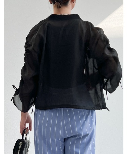 Re:EDIT（リエディ）の「ドロストスリーブシアーMA-1（MA-1・レディース・アイボリー/ブラック・MEDIUM）」の5枚目の写真