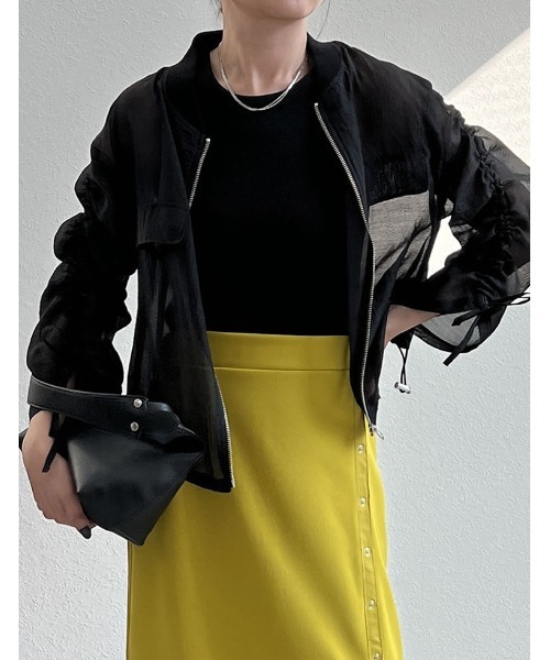 Re:EDIT（リエディ）の「ドロストスリーブシアーMA-1（MA-1・レディース・アイボリー/ブラック・MEDIUM）」の7枚目の写真