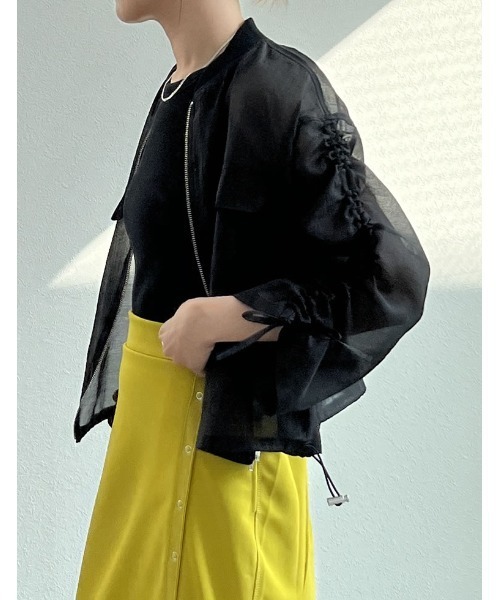 Re:EDIT（リエディ）の「ドロストスリーブシアーMA-1（MA-1・レディース・アイボリー/ブラック・MEDIUM）」の9枚目の写真