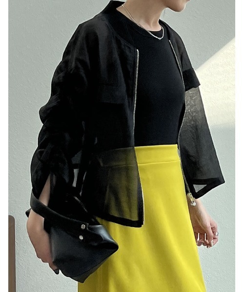 Re:EDIT（リエディ）の「ドロストスリーブシアーMA-1（MA-1・レディース・アイボリー/ブラック・MEDIUM）」の10枚目の写真