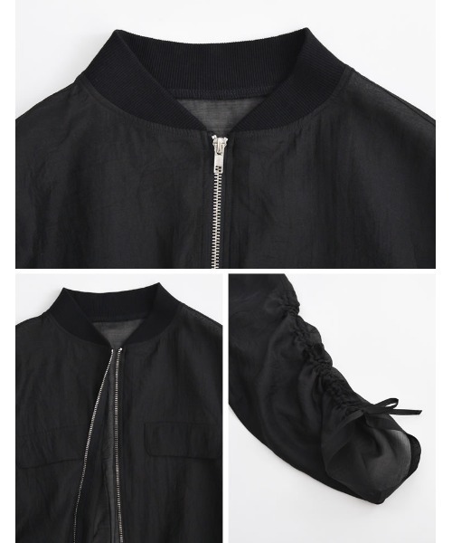 Re:EDIT（リエディ）の「ドロストスリーブシアーMA-1（MA-1・レディース・アイボリー/ブラック・MEDIUM）」の16枚目の写真